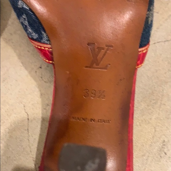 Louis Vuitton denim and alligator sandals - Picture 6 of 7